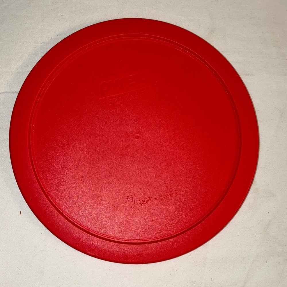 Pyrex 7402-PC Red Lid Replacement 7 Cup 1.65 L Round Storage Cover BPA Free